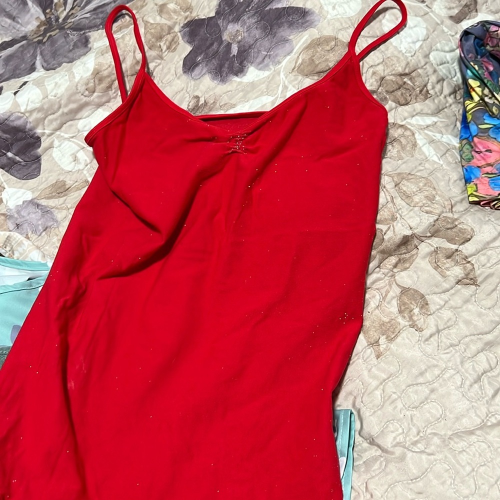 Blu Chic glittery tank top. Red